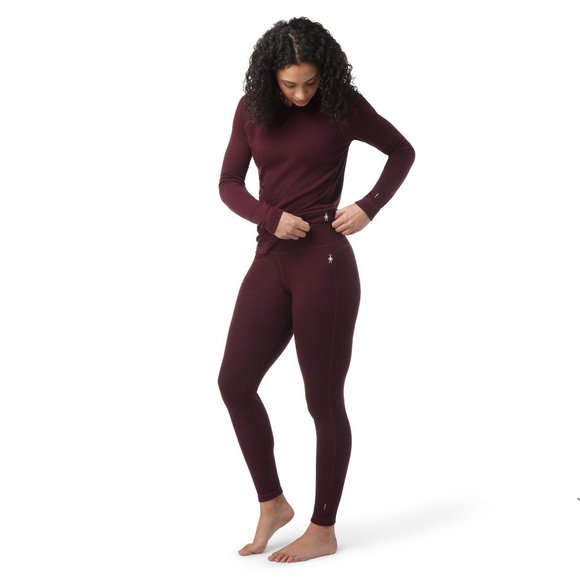 Smartwool Women's Thermal Merino Base Layer Bottom In Black Cherry Heather - Picture 3 of 11